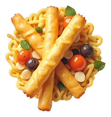 Niçoise with dough sticks