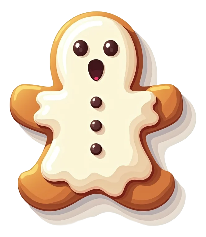 Iced Ghost Gingerbread Biscuit
