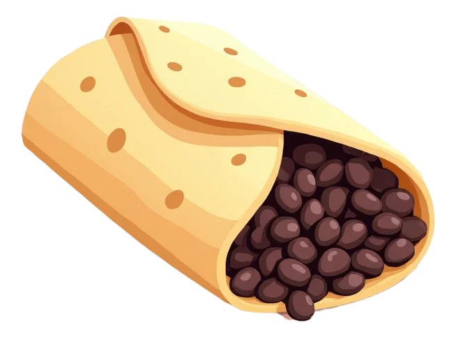 Volcano Burrito - Black Beans