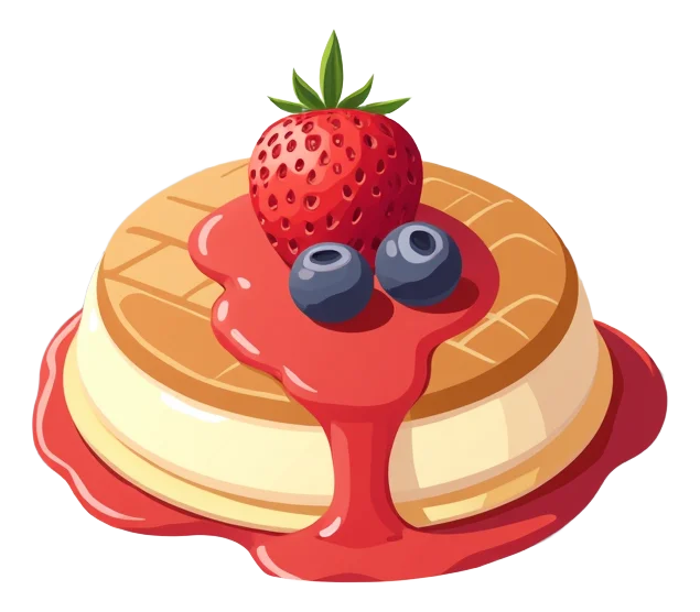 Sundae with fruit sauce