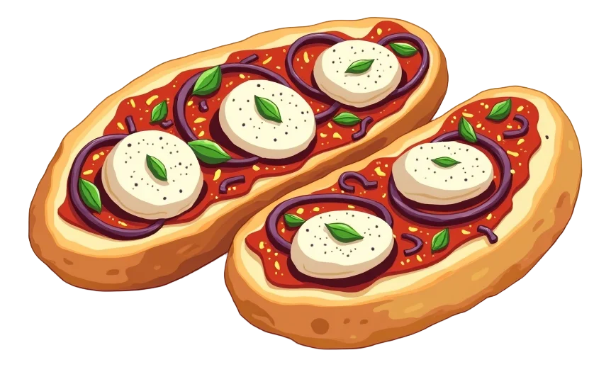 Garlic Bread with Balsamic Onions & Mozzarella