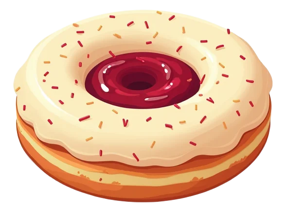 Raspberry Jam & Custard Doughnut