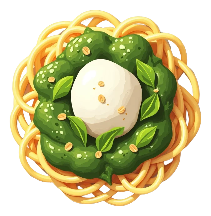 Pesto and Mozzarella Pasta