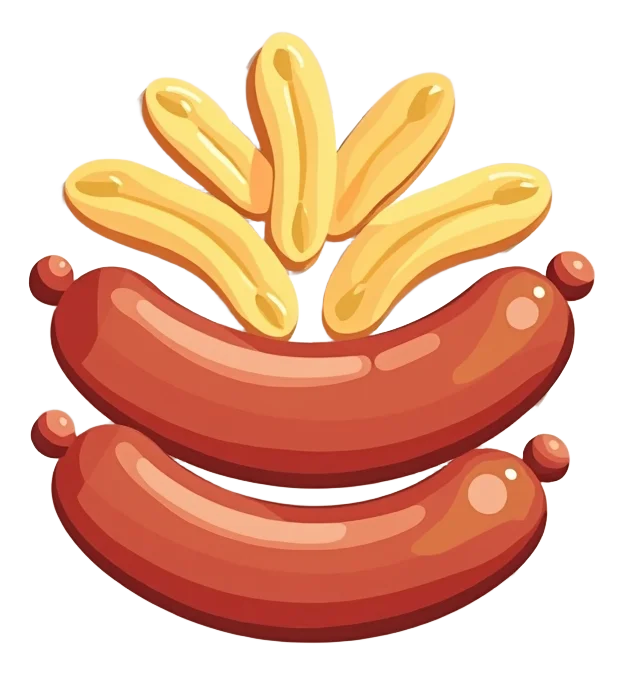 Sausages, Chips and Beans