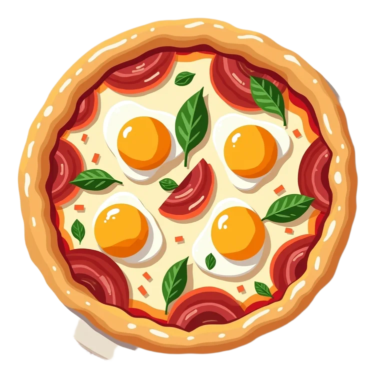 Classic Italian Bacon & Egg Pizza GF Version