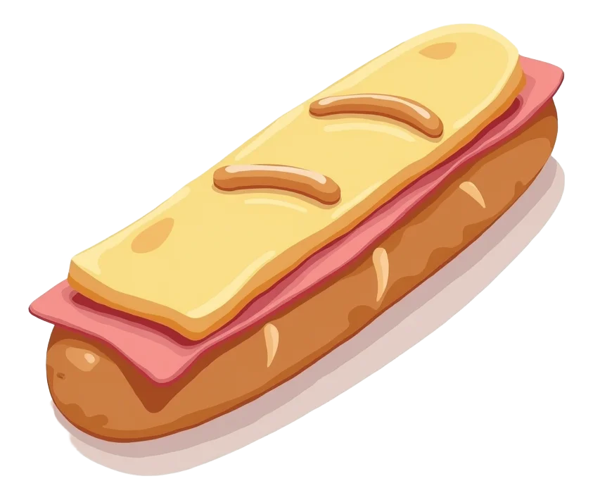 Hot Ham & Cheese Baguette