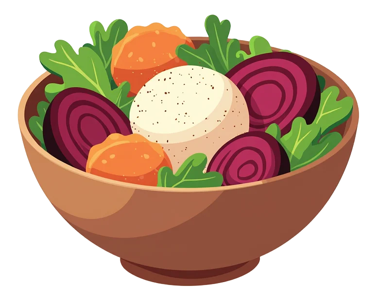 Goats Cheese Beetroot Buddha Bowl with GF Dough Balls