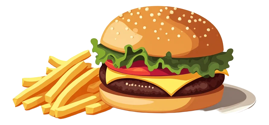 Surf and Turf Burger & Chips without Bun