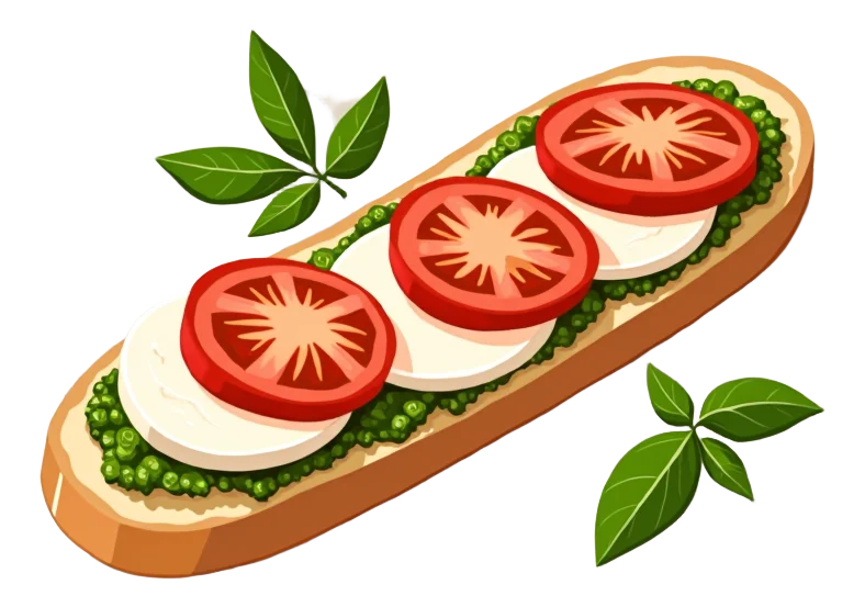 Mozzarella, Roasted Tomato & Pesto Baguette