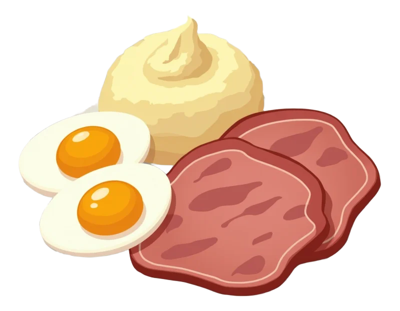5oz Gammon and Eggs - with Mashed Potato