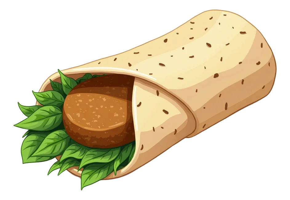 Spinach & Pea Falafel Wrap