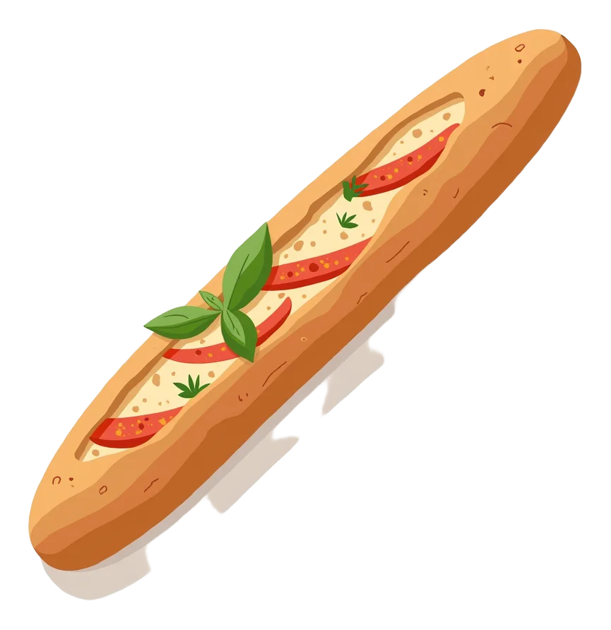 Brie, Tomato & Basil Baguette