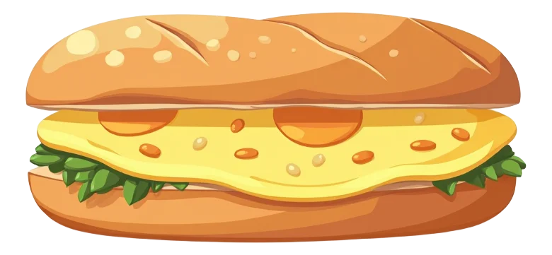 Lorne & Omelette Breakfast Baguette