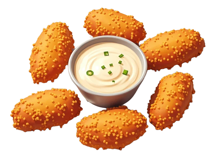 Crispy Chicken Tenders (5) with Creamy Jalapeno Sauce