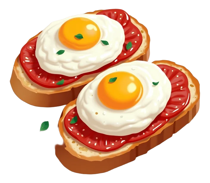 Eggs on Bruschetta - poached eggs