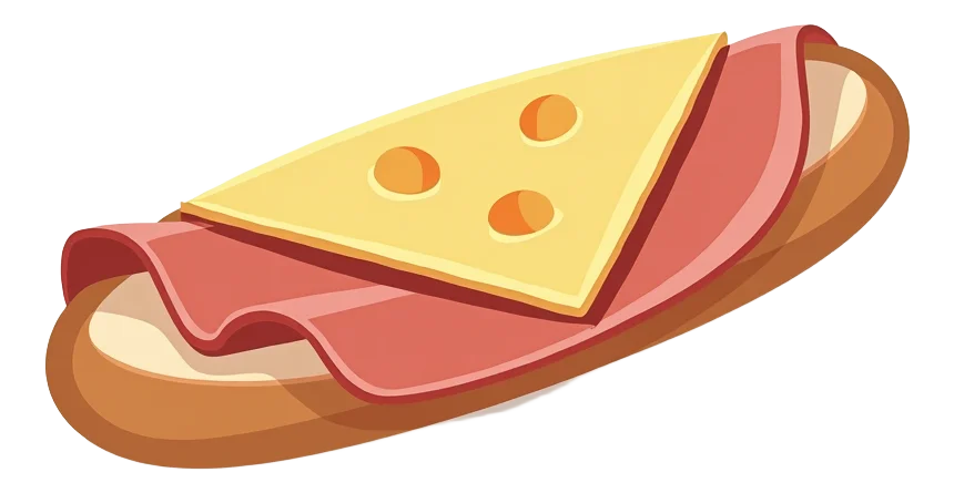 Ham and Cheese Half Baguette