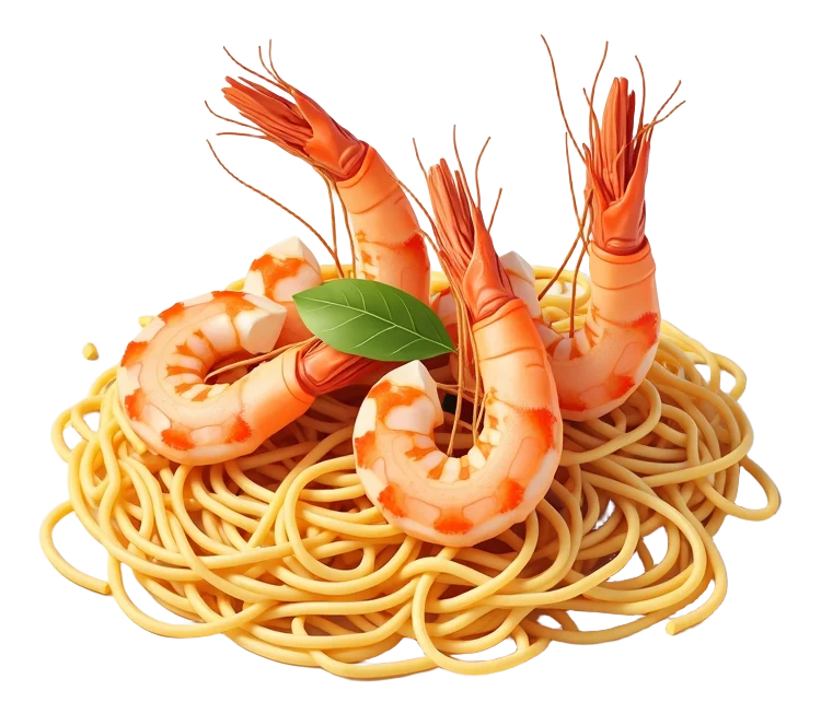 Spaghetti with King Prawns