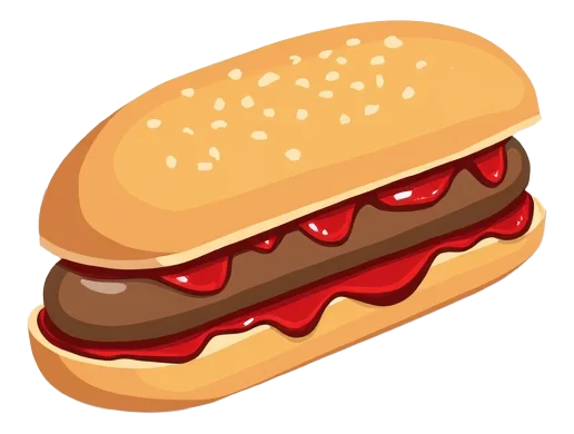 Sausage Sandwich with Ketchup