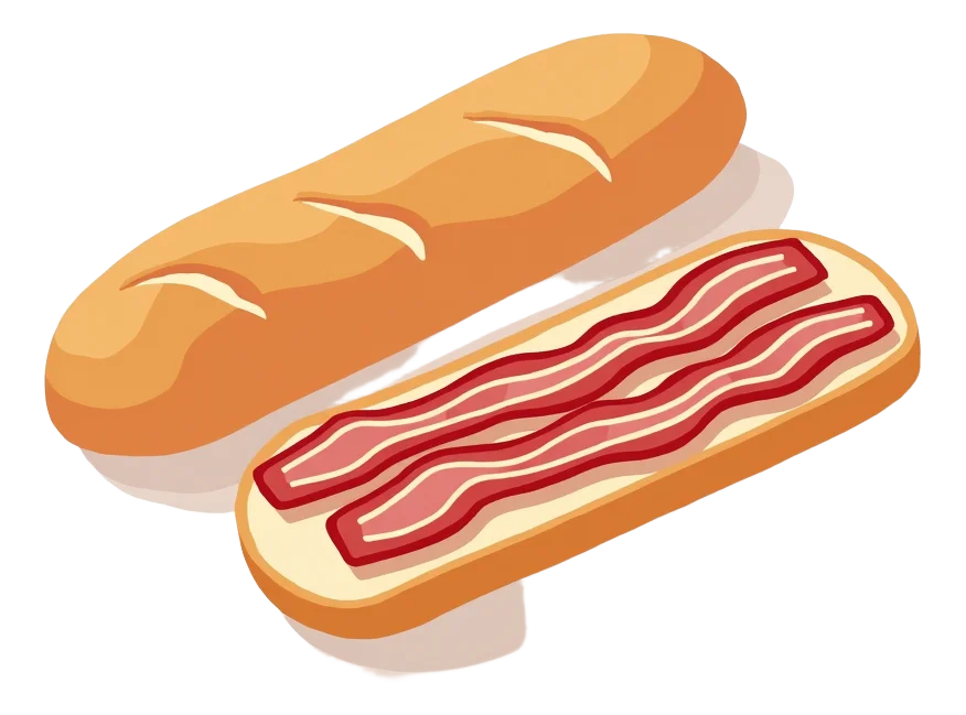 Bacon & Lorne Breakfast Baguette