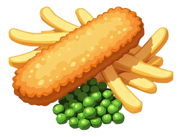 Freshly Battered Small Cod and Chips - Mushy Peas