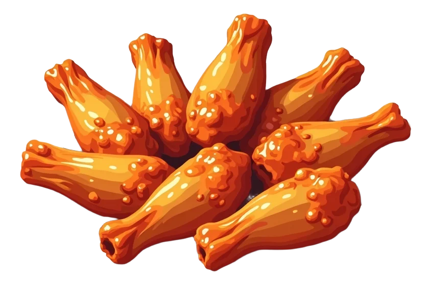 8 Honey BBQ Hot Wings