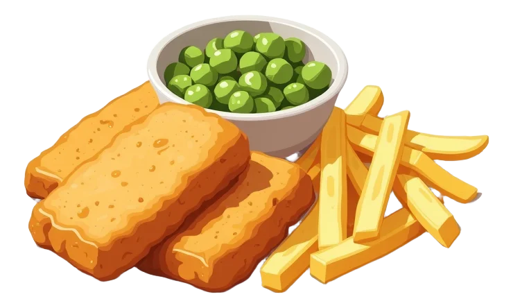 Freshly Battered Small Cod and Chips - Peas
