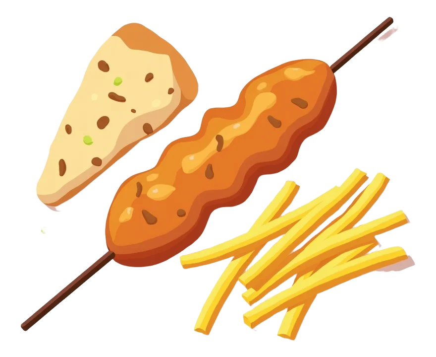Chargrilled Chicken Skewer with Flatbread & Fries