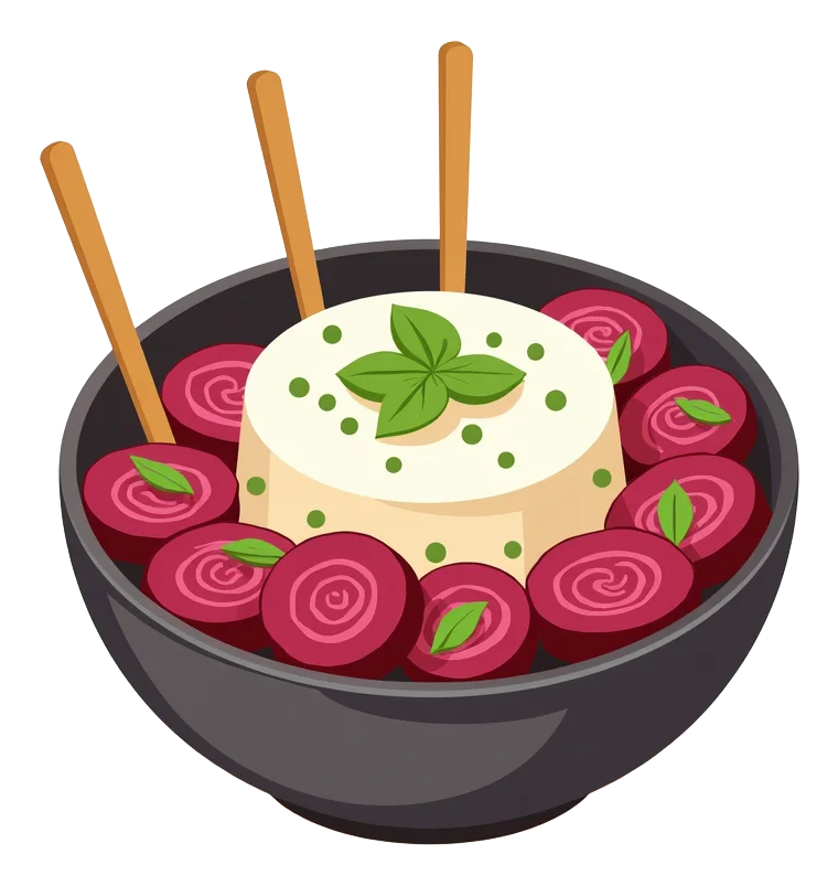 Goats Cheese Beetroot Buddha Bowl with dough sticks