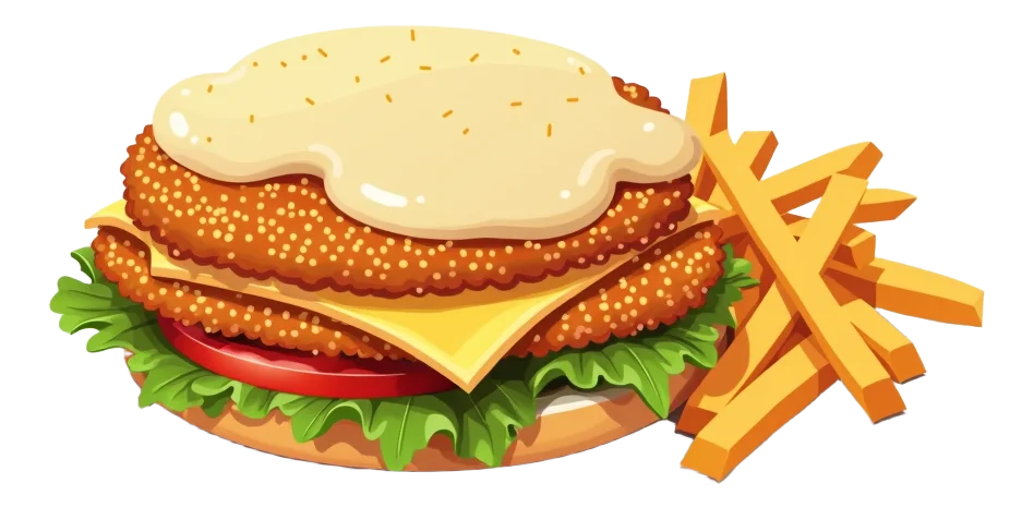 Smothered Chicken Melt with Fries