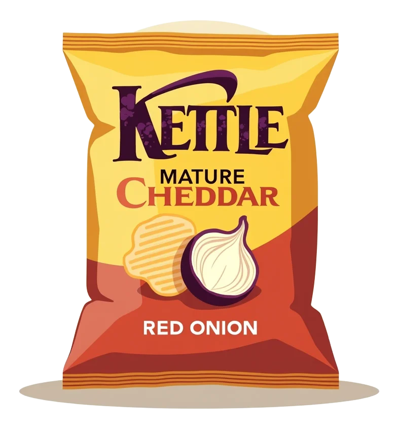 Kettle Mature Cheddar and Red Onion Crisps