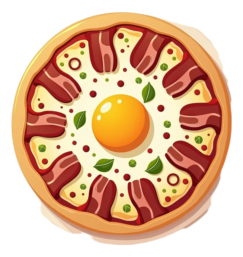 Picollo Italian Bacon & Egg Pizza GF Version