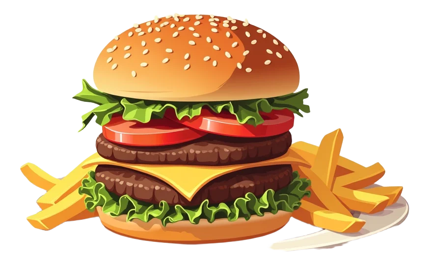 74 Beefeater Stack Burger & Chips without Bun