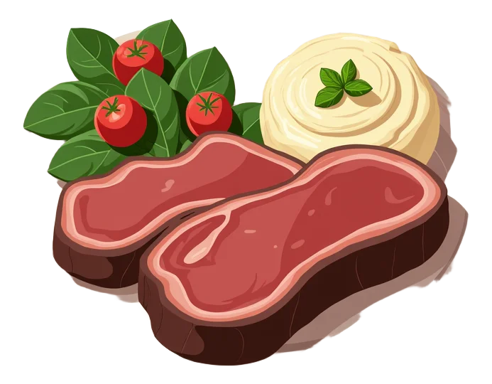 Gourmet 10oz Rib-Eye Steak with Mediterranean Side Salad