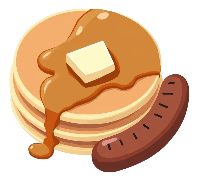Pancakes & Sausage with Syrup
