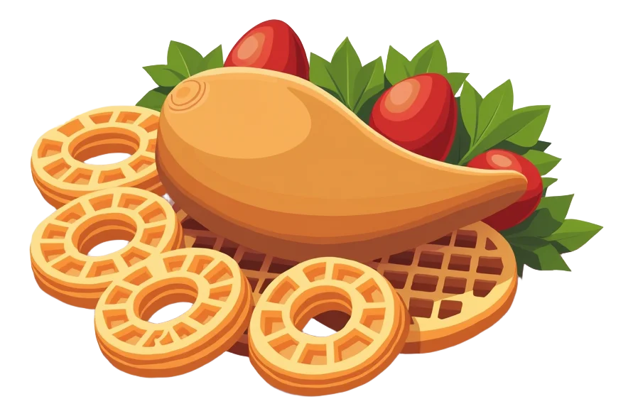 1 Pc Chicken, 5 Butterfly Shrimp, & 1 Waffle (No Sides)
