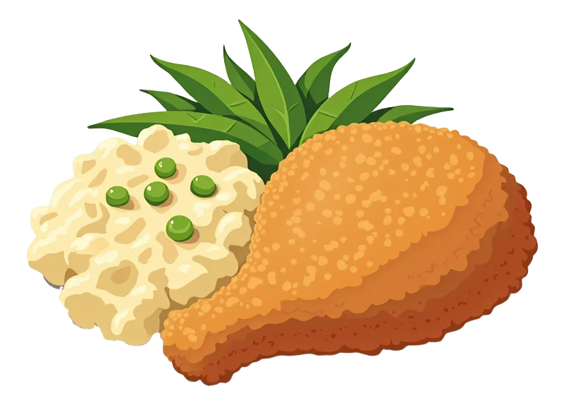 Crispy Chicken with Mash and Peas - Kids