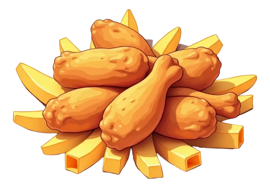 Chicken Wings Combo Wedges IRL