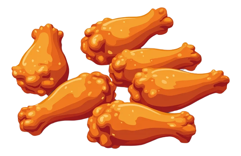 6 Honey BBQ Hot Wings
